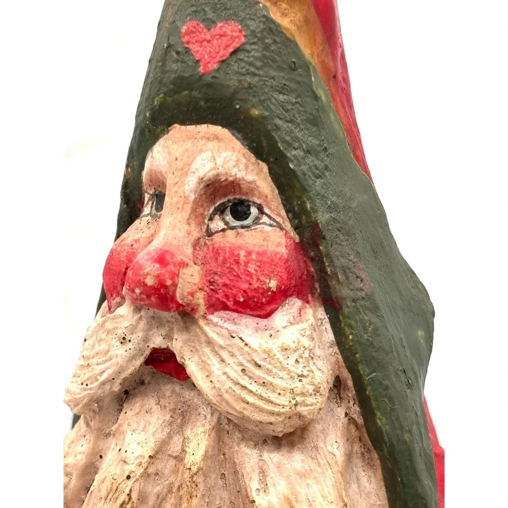 Primitive Folk Art Santa Figurine House of‎ Hatten Paper Mache Vintage 1989 EUC